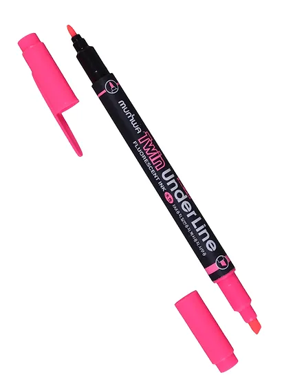 Текстовыделитель MunHwa, Twin UnderLine, двухсторонний розовый 0,5 мм - фото 1