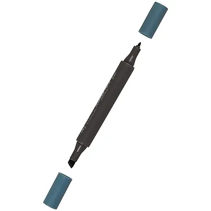 Маркер художественный "Сонет" сине-серый 9, двухсторон., тонк. и широк.долото, Сонет - фото 2