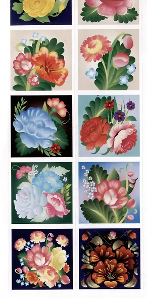 Жостовская роспись. Раскраска с наклейками - фото 5