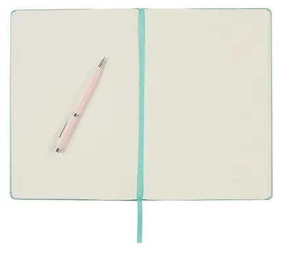 Книга для записей А4- 96л кл. "Joy Book. Ментоловый" иск.кожа, тв.переплет, ляссе, резинка, инд.уп. - фото 3