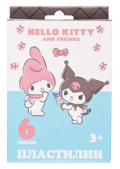 Пластилин 6цв 120гр "Hello Kitty&friends" к/к, стек - фото 1