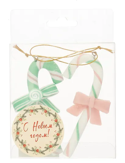 Набор новогодних подвесных украшений Пряничные карамельки (2шт) (пластик) (ПВХ бокс) (7х10) (12-07253CR-1) - фото 4