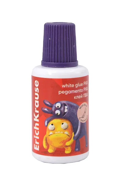 Клей ПВА 20мл "Jolly Friends" с кисточкой, Erich Krause - фото 4