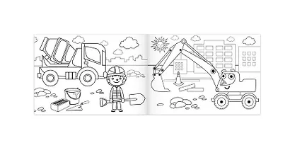 Раскраска "Стройка", 12 стр, Синий трактор - фото 3