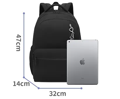 Рюкзак черный "Sun Eight" 47*32*14см, 2 отделение, 5 карманов, с брелоком - фото 2