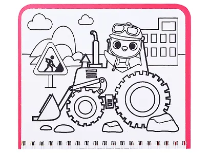 Книжка- раскраска "Рисуем водой. Машины-строители" - фото 2