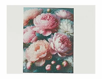 Алмазная мозаика. Классическая, с подрамником, с полным заполнением. Огромные пионы 30х40, 30 цветов - фото 3