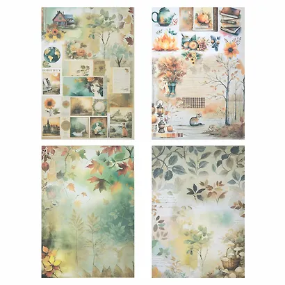 Бумага для скрапбукинга 15х21 см "Осень", двусторонняя, 12 листов, 240 г/м2 - фото 7