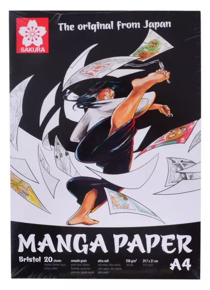 Скетчбук А4 20л "Manga" 250г/м2, гладкое зерно - фото 1