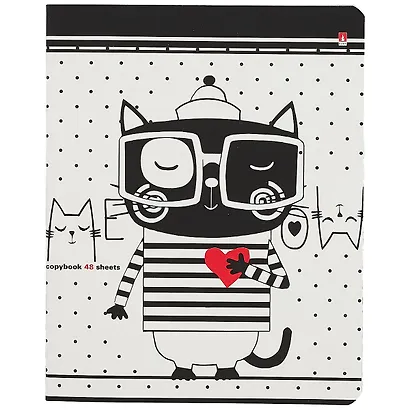 Тетрадь в клетку Альт, Ginza cats, 48 листов, в ассортименте - фото 1
