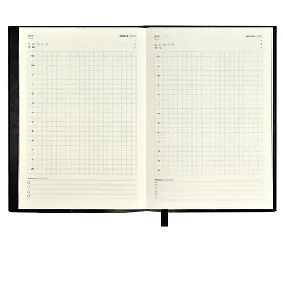 Ежедневник недат. А5+ 160л 175*245 "Шеврет" черный, кожзам, мягк.переплет, блинтовое тиснение, офсет, ляссе из иск.кожи, подар.упаковка - фото 8
