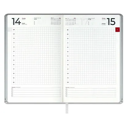 Ежедневник дат. 2026г. А5 176л "Софт-тач" серый, кожзам, тв.переплет, офсет, закругл.углы, ляссе, инд.уп - фото 11