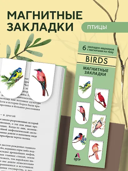 Магнитные закладки Birds, 6 штук - фото 5
