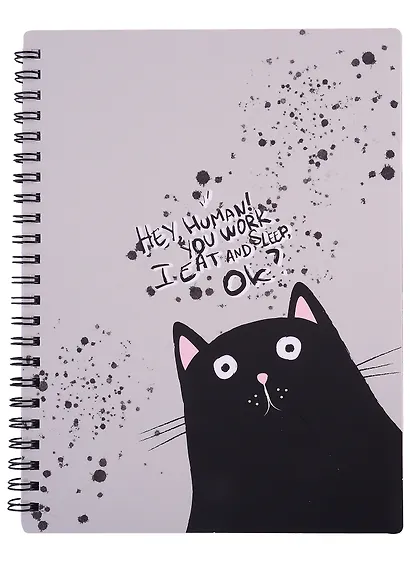 Тетрадь в клетку Be Smart, "Hey human. Кот", 80 листов - фото 1