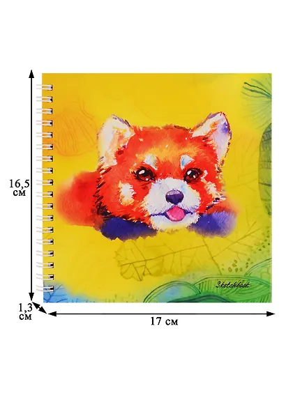 Скетчбук 165*165 50л "Красная панда (акварель)" белый офсет, нелинованн., 100г/м2, тв.обложка, евроспираль - фото 2