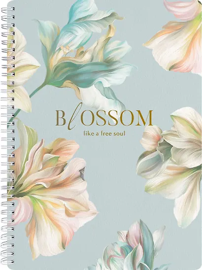 Тетрадь  в клетку Blossom. Лилии, А4, 96 листов, спираль, Be Smart - фото 1