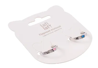 Набор парных колечек «Сердечки», светятся в темноте, 2 штуки, металл, Lafilaf - фото 3