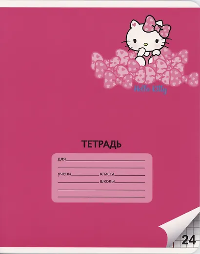Тетрадь в клетку Hello Kitty, 24 листа, в ассортименте - фото 3