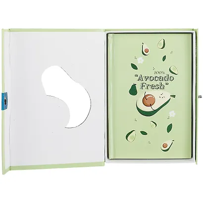 Записная книжка А6 50л "Avocado" в коробке с замочком, ассорти - фото 3