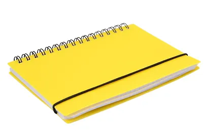 Записная книжка А6 80л кл. "Favorite Color. Neon Yellow" спираль, пласт.обл., резинка - фото 2