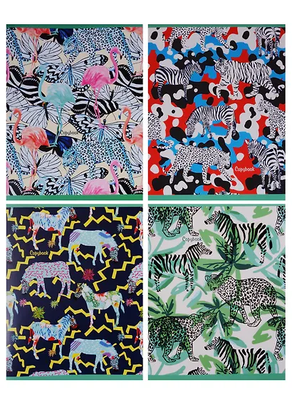 Тетрадь в клетку Unnika, "Красочные джунгли (графика)", 48 листов, в ассортименте - фото 6