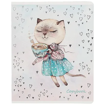 Тетрадь в клетку Феникс+, "Кот с десертом", 48 листов, в ассортименте - фото 3