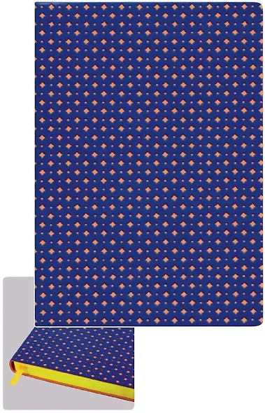 Записная книжка, Феникс+ А5 н/датир., 240 стр. "Сариф Синий+Оранжевый" ЕVA-желтый, мягк. переплет с перфор., ляссе в цвет среза/подложки 45351 - фото 1