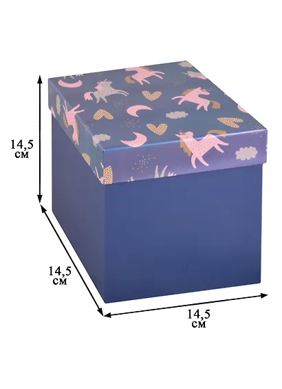 Коробка подарочная "Единорог" 14,5*14,5*14,5 см, голография, картон - фото 2