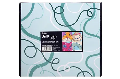 UniPaint Pack Ковровая вышивка "Мемные животные" (4 шт. ) (19х19 см) - фото 1