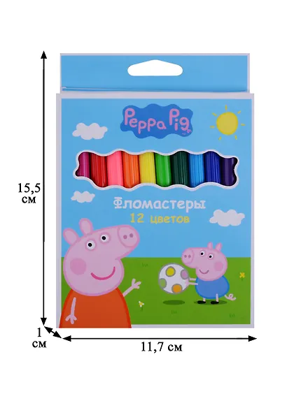 Фломастеры 12цв "Свинка Пеппа",  к/к, подвес, Росмен - фото 2