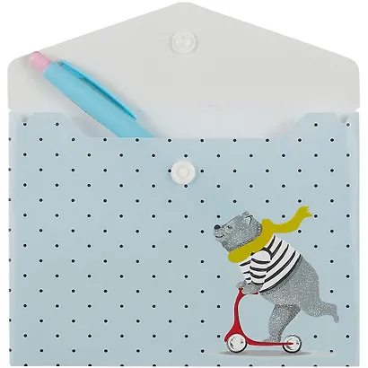 Папка-конверт А6 на кнопке "Мишка на самокате" - фото 2