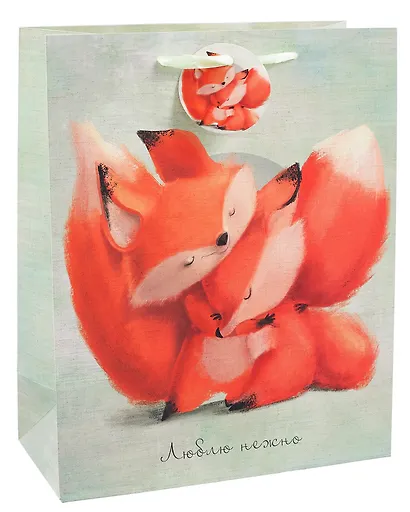Пакет А4 33*26*10 "Обнимашки. Лисички" дет., бум.мат.ламинат - фото 1