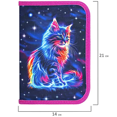 Пенал 1 отделение "Space cat" 21*14 см, полиэстер - фото 6