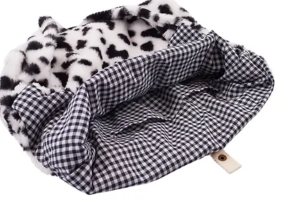 Сумка-шоппер плюшевая Пятнышки (черно-белая) (40х36) - фото 5