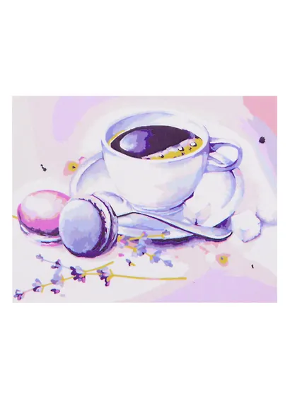 Холст с красками 17х22см по номерам, в коробке (14цв.) ВКУСНЫЙ ЗАВТРАК (Арт. ХК-3627) - фото 1