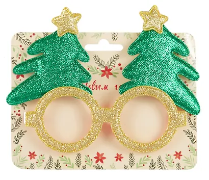 Очки новогодние Елочки (пластик) (12-06141-P4) - фото 1