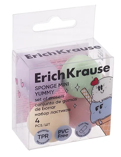 Набор Ластики 4шт Sponge Mini Yummy, инд.уп., - фото 2