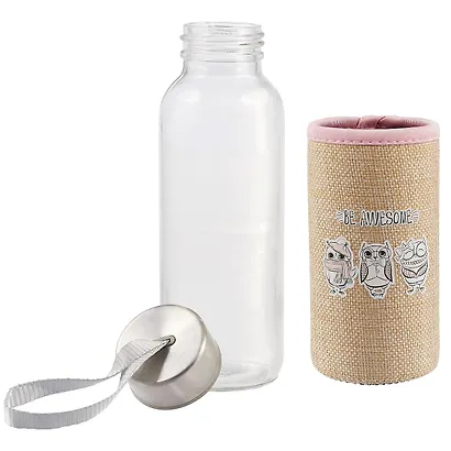 Бутылка в чехле джут Совы Be awesome (стекло) (300мл) - фото 2