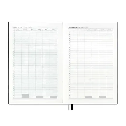 Ежедневник-органайзер недат. А5+ 160л "Саржа" черный, тв.переплёт с поролоном, иск.кожа, магнит.клапан, аппликация, ляссе, ПВХ-коробка - фото 4