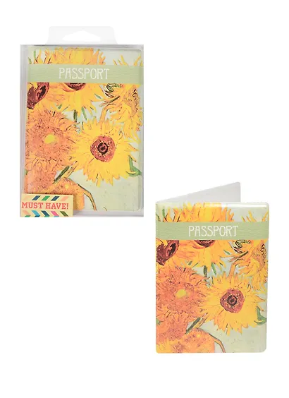 Обложка для паспорта Винсент Ван Гог Подсолнухи (ПВХ бокс) - фото 2