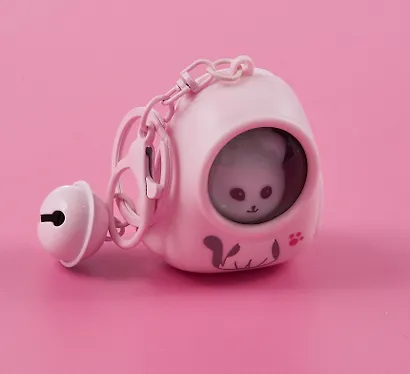 Брелок-фонарик Котик розовый (ПВХ) (5х4) - фото 5