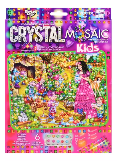 Набор для творчества ДАНКО-ТОЙС Crystal Mosaic Kids Белоснежка - фото 1