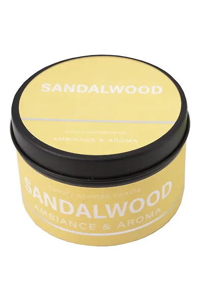 Свеча ароматическая в круглой баночке с крышкой (желтая) (8,5х4,5) (12-250105-G16) - фото 1