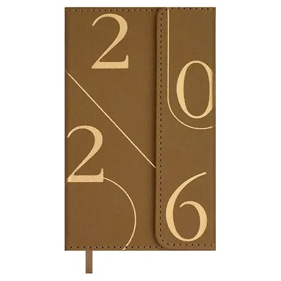 Еженедельник датированный 2026 год, 64 листа, 95х155 мм "Кассандра", коричневый - фото 1
