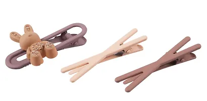 Набор заколок Зайчик и бантики матовые (3шт) (пластик) (6см) (12-03946-B87) (Lafilaf) - фото 5