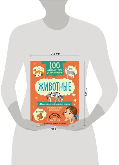 100 английских слов: запомню легко. Животные (двусторонний плакат-схема) - фото 4