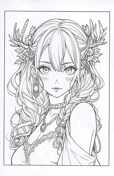 Раскраска-антистресс. Девушки. Фэнтези девушки - фото 5