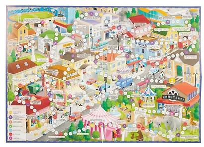 Настольная игра-ходилка с фишками. "В городе". 42х59,5 см - фото 3