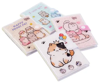 Записная книжка А7 60л нелин. "Котики" в ПВ-обл., на кнопке, мех., ассорти - фото 2