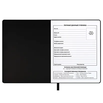 Дневник шк. "Меня не остановить" кожзам, тв.переплёт, аппликация, шелкография в две краски, блинт.тиснение, пантон, одно ляссе, загругл.углы, универс.шпаргалка - фото 8